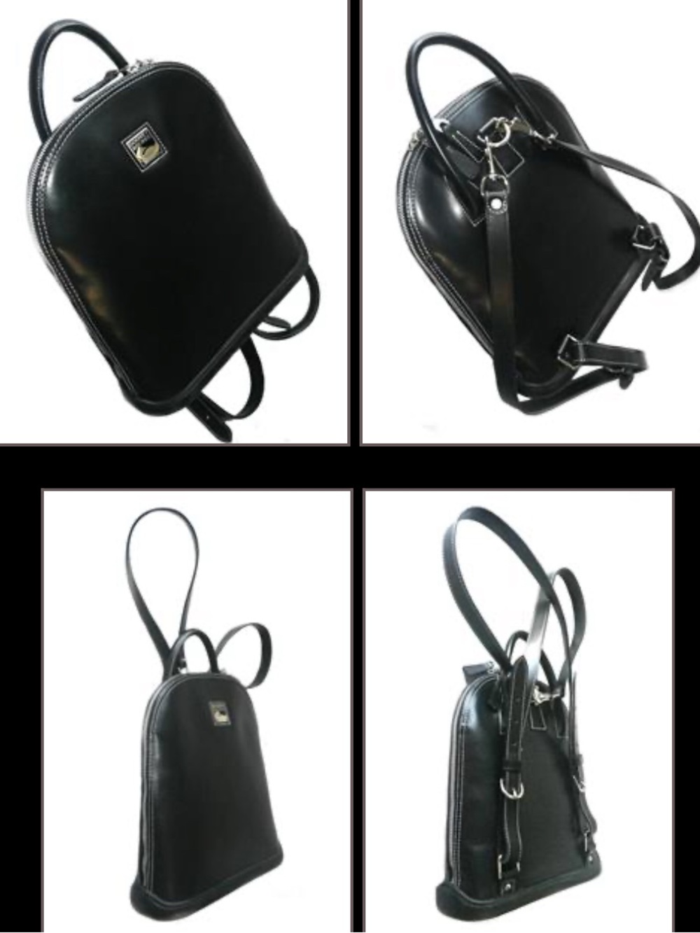 Dooney & Bourke Vintage Y2K Black Leather Mini Backpack with Logo Plaque - Picture 10 of 13